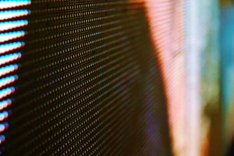 Abstract Close up Bright colored LED SMD video wall abstract background Stock Photos
