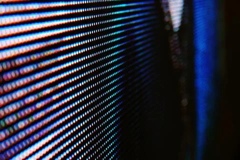 Abstract Close up Bright colored LED SMD video wall abstract background Stock-Fotos