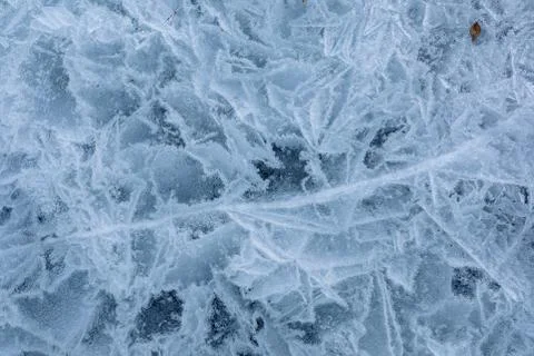 Abstract close-up of broken ice surface Stock Photos