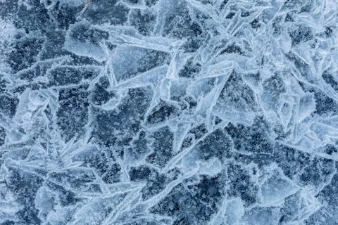 Abstract close-up of broken ice surface Stock Photos