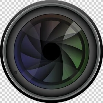 Abstract close-up of a camera lens aperture against a dark background, deta.. Stock Illustration