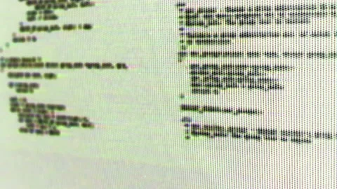 Abstract Close up of Computer Screen with Scrolling Green Code, White Background Stock Footage 219594078
