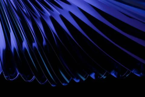 Abstract close-up of deep blue, rippled, flowing fabric or sculpted form ag.. Stock Illustration