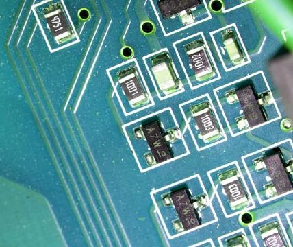 Abstract Close up of Electrical Computer Circuit for Background Stock-Fotos