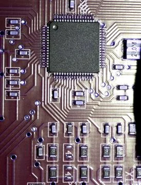 Abstract Close up of Electrical Computer Circuit for Background Stock Photos