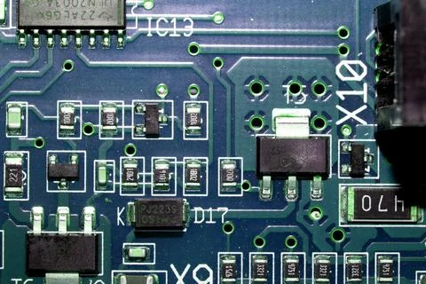 Abstract Close up of Electrical Computer Circuit for Background Stock Photos