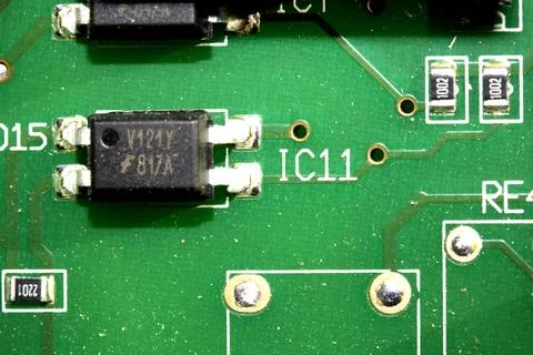 Abstract Close up of Electrical Computer Circuit for Background Stock Photos