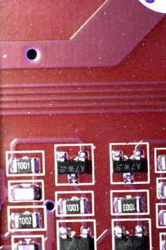 Abstract Close up of Electrical Computer Circuit for Background Stock-Fotos