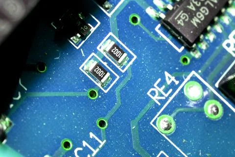Abstract Close up of Electrical Computer Circuit for Background Stock Photos