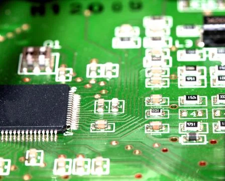 Abstract Close up of Electrical Computer Circuit for Background Foto stock