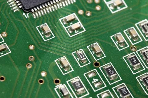 Abstract Close up of Electrical Computer Circuit for Background Stock Photos