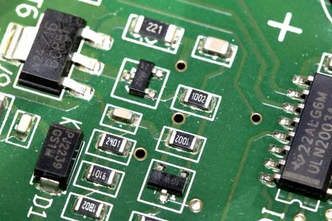 Abstract Close up of Electrical Computer Circuit for Background Foto stock