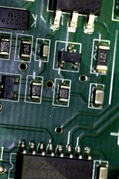 Abstract Close up of Electrical Computer Circuit for Background Stock Photos