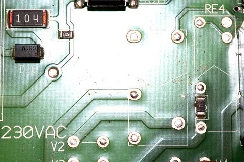 Abstract Close up of Electrical Computer Circuit for Background Stock Photos