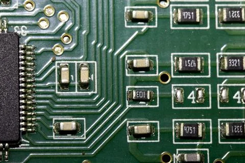 Abstract Close up of Electrical Computer Circuit for Background 写真素材