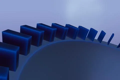Abstract close-up features glowing dark blue rectangular blocks arranged in.. 스톡 일러스트