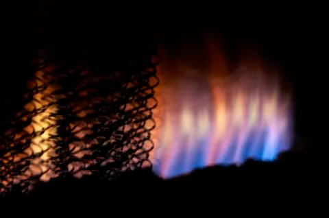 Abstract close up image of fire in firelace Stock Photos