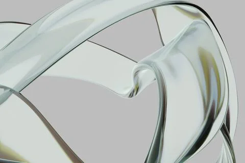 Abstract, close-up of intertwining, flowing, translucent ribbons of smooth,.. Stock Illustration