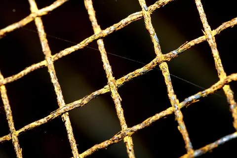 Abstract close up of rusty mesh wire for background Stock Photos