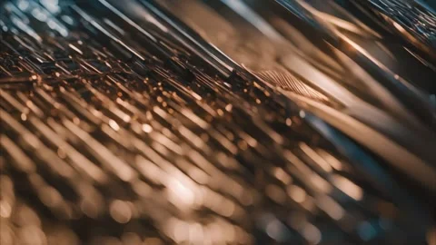 Abstract Close-up of Shiny Metallic Surface Stock Footage 284742190