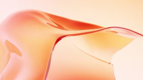 Abstract close up of smooth flowing orange and red liquid glass dynamic mov.. Vidéo 327114530