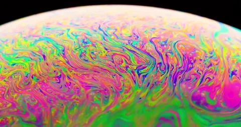 Abstract Close-up of a Soap Bubble's Iridescent Surface Stock-Footage 299248200