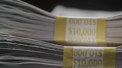 Abstract Close-up of Stacks of Money in Briefcase Stock Footage 208801485