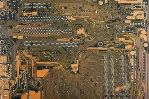 Abstract close-up Tech science background. Circuit board, electronics Stock Photos