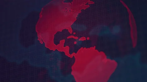 Abstract Close up View of Distorted Globes Spinning on Hacker's Computer Screen Stock Footage 219594786