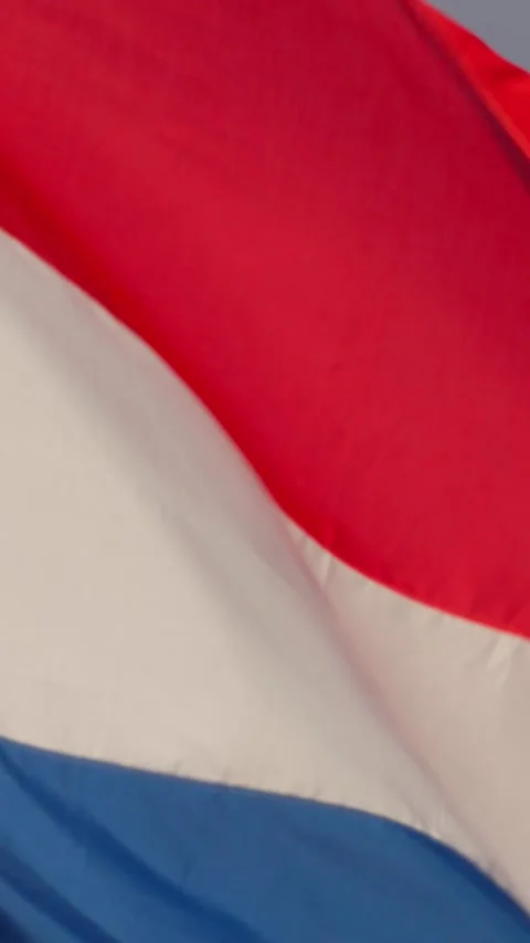 Abstract close up of white and blue sections of the Dutch national flag gently Stock Footage 332747318