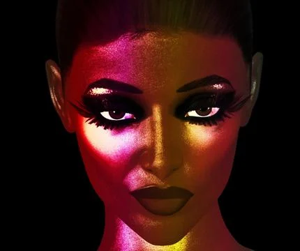 Abstract Close Up, Woman's Face Stock Illustration