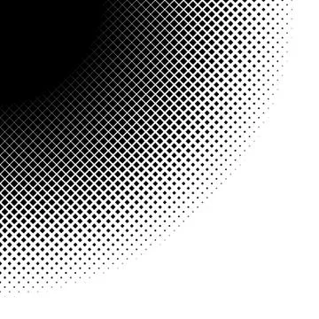 Abstract closeup of a circle with lines and squares as the halftone pattern. Stock Illustration