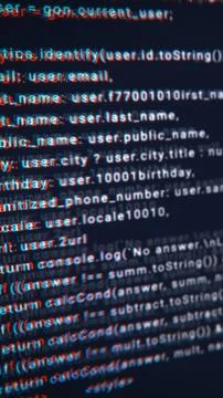 Abstract closeup of distorted digital programming code, cybersecurity and hac 스톡 일러스트