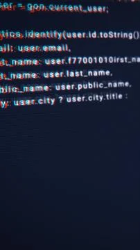Abstract closeup of distorted digital programming code, cybersecurity and hac イラスト素材