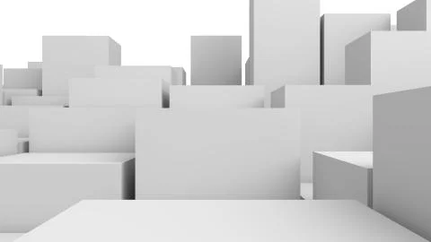 Abstract closeup image of white cubes on white background Stock Illustration