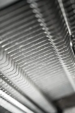 Abstract closeup on pc computer processor heat sink. Stock Photos