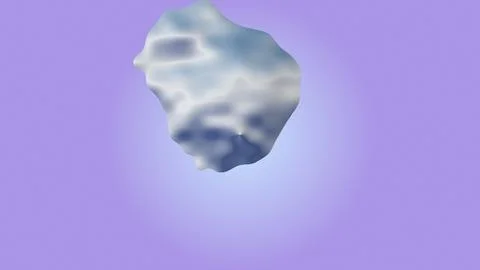 Abstract cloud-like 3d shape floating on purple gradient background 스톡 일러스트