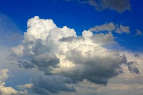 Abstract cloud and blue sky background with copy space. Stock Photos