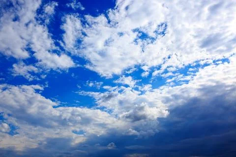 Abstract cloud and blue sky background with copy space. Photos