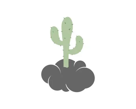Abstract cloud and cactus tree Stock Illustration