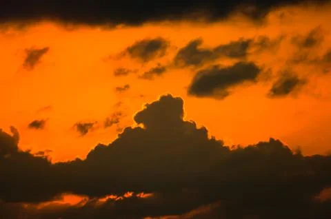 Abstract of cloud and red sky in sunrise and sunset period Stock Photos