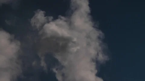 Abstract cloud and smoke formation from coal mine chimney that turns into ov Stock Footage 121343113