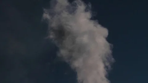 Abstract cloud and smoke formation from coal mine chimney that turns into ov Stock-Footage 121343120