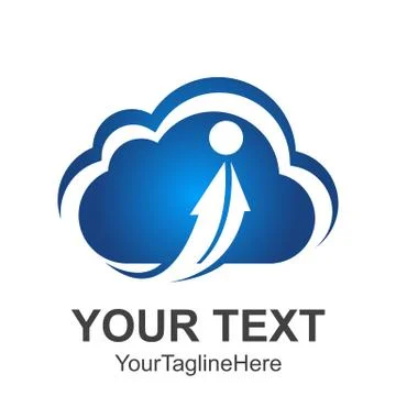 Abstract cloud with arrows logo design template elements. Simple abstract log Stock Illustration