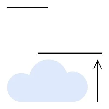 Abstract Cloud Computing and Data Transfer Concept with Arrows and Minimali.. 스톡 일러스트