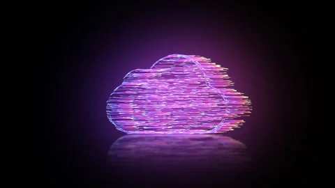 Abstract cloud computing and digital technology concept. Stock Footage 346063122