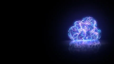 Abstract cloud computing and digital technology concept. Stock Footage 346064336