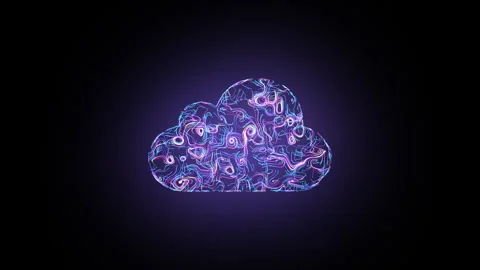 Abstract cloud computing and digital technology concept. Stock Footage 346064739