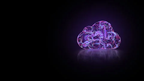 Abstract cloud computing and digital technology concept. Stock Footage 346064753
