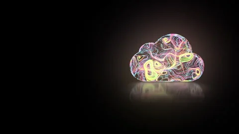 Abstract cloud computing and digital technology concept. Stock Footage 346065036